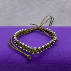 💛 Silver Ball & Rope Adjustable Bracelet